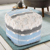 Geometric Details Blue Pouf