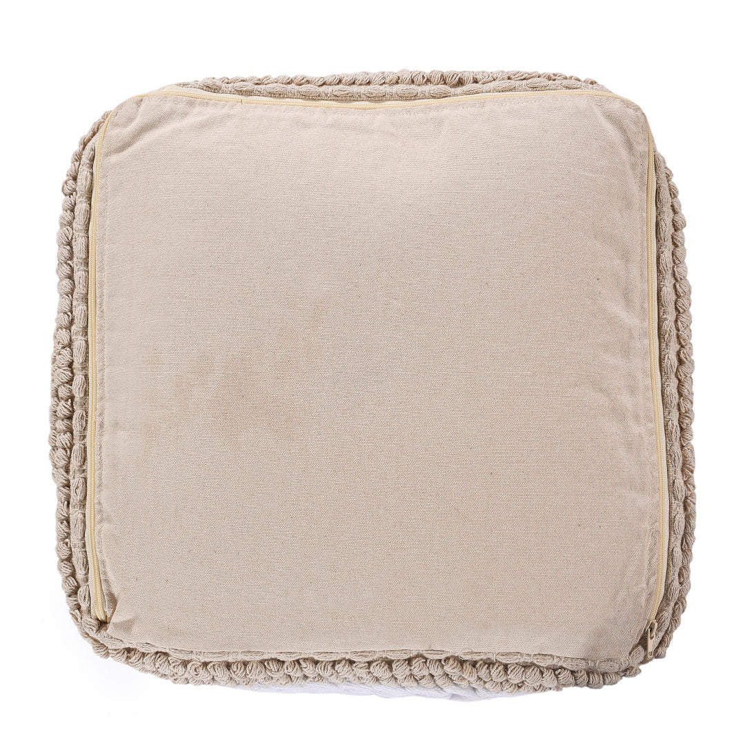 Beige Tasseled Ottoman