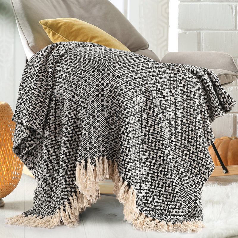Soft Cotton Throw Blanket for Sofa/ Bed