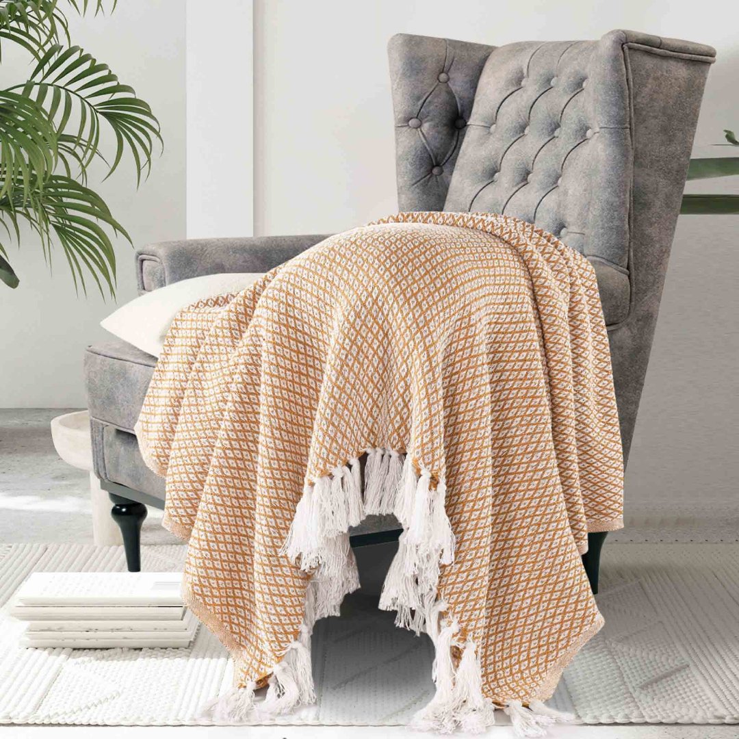 Soft Cotton Bed Throw - Main Image